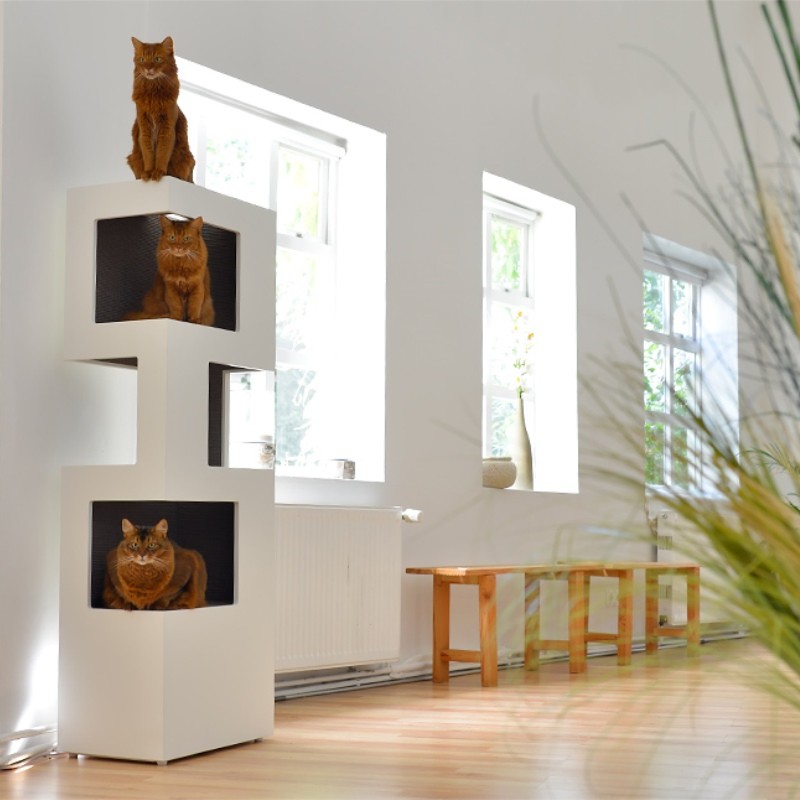 arbre a chat design blanc